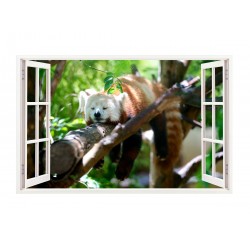 Sticker decorativ, Fereastra 3D, Animale, 85 cm, 307STK