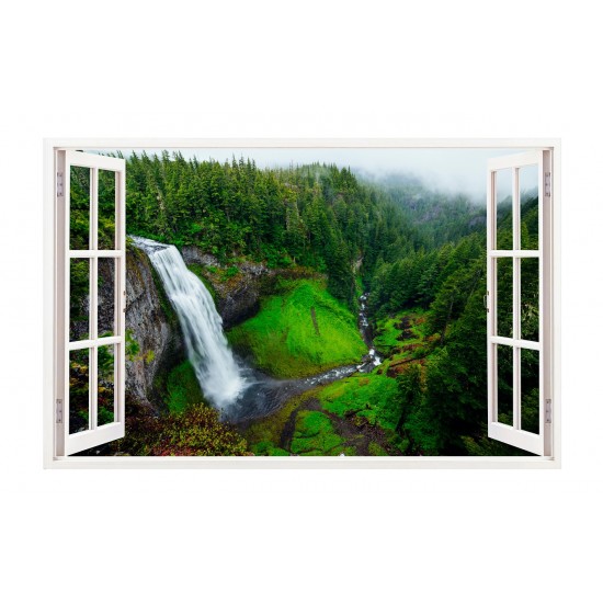 Sticker decorativ, Fereastra 3D, Cascada, 85 cm, 309STK Sticker decorativ, Fereastra 3D, Cascada, 85 cm, 309STK
