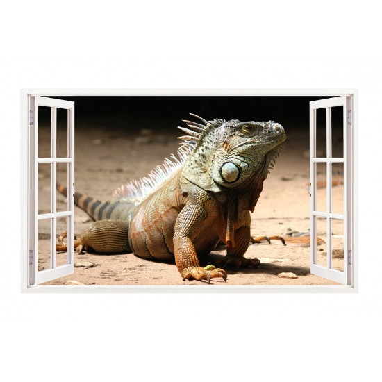 Sticker decorativ, Fereastra 3D, Chameleon Dragon, 85 cm, 324STK Sticker decorativ, Fereastra 3D, Chameleon Dragon, 85 cm, 324STK