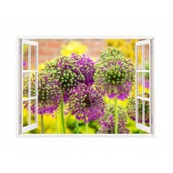 Sticker decorativ, Fereastra 3D, Flori, 85 cm, 278STK Sticker decorativ, Fereastra 3D, Flori, 85 cm, 278STK