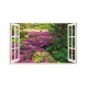 Sticker decorativ, Fereastra 3D, Flori mov, 85 cm, 250STK Sticker decorativ, Fereastra 3D, Flori mov, 85 cm, 250STK