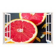 Sticker decorativ, Fereastra 3D, Grepfrut, 85 cm, 301STK Sticker decorativ, Fereastra 3D, Grepfrut, 85 cm, 301STK