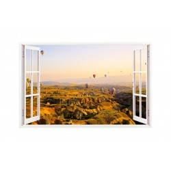 Sticker decorativ, Fereastra 3D, Munti, 85 cm, 173STK