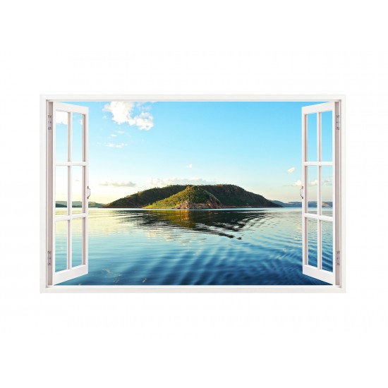 Sticker decorativ, Fereastra 3D, Ocean, 85 cm, 177STK Sticker decorativ, Fereastra 3D, Ocean, 85 cm, 177STK