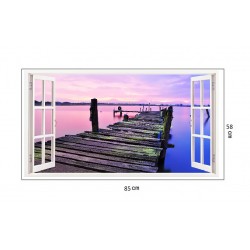 Sticker decorativ, Fereastra 3D, Ocean, 85 cm, 208STK