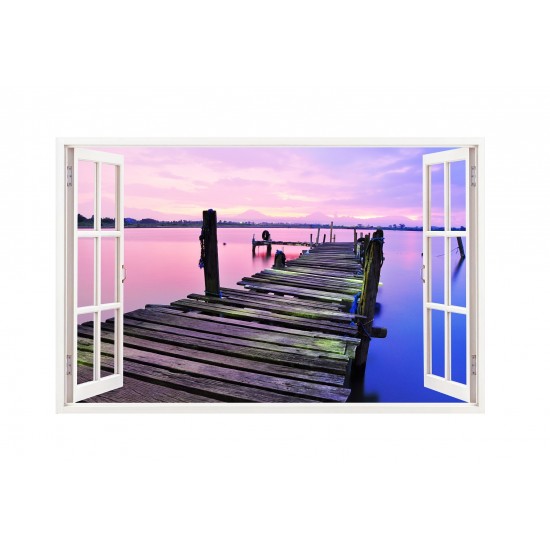 Sticker decorativ, Fereastra 3D, Ocean, 85 cm, 208STK Sticker decorativ, Fereastra 3D, Ocean, 85 cm, 208STK