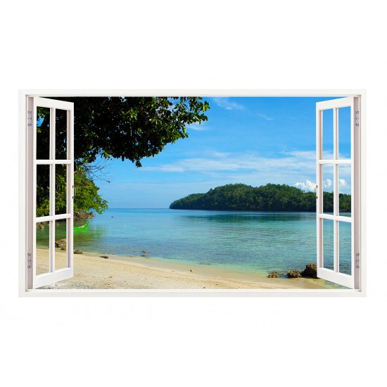 Sticker decorativ, Fereastra 3D, Ocean, 85 cm, 332STK Sticker decorativ, Fereastra 3D, Ocean, 85 cm, 332STK