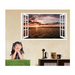 Sticker decorativ, Fereastra 3D, Ocean, 85 cm, 335STK Sticker decorativ, Fereastra 3D, Ocean, 85 cm, 335STK