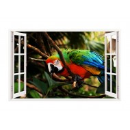 Sticker decorativ, Fereastra 3D, Papagal, 85 cm, 296STK Sticker decorativ, Fereastra 3D, Papagal, 85 cm, 296STK