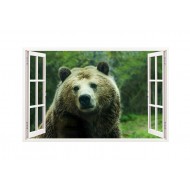 Sticker decorativ, Fereastra 3D, Urs, 85 cm, 225STK Sticker decorativ, Fereastra 3D, Urs, 85 cm, 225STK