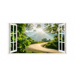 Sticker decorativ, Fereastra 3D, Vara, 85 cm, 254STK