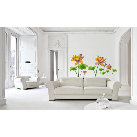 Sticker decorativ, Flore portocalie, 150 cm, 396STK-1 Sticker decorativ, Flore portocalie, 150 cm, 396STK-1