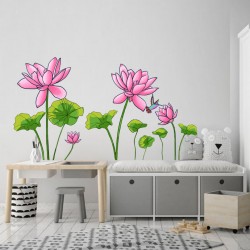 Sticker decorativ, Flore roz pal, 150 cm, 396STK-3 Sticker decorativ, Flore roz pal, 150 cm, 396STK-3