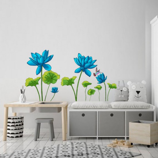Sticker decorativ, Flori albastre, 150 cm, 396STK Sticker decorativ, Flori albastre, 150 cm, 396STK