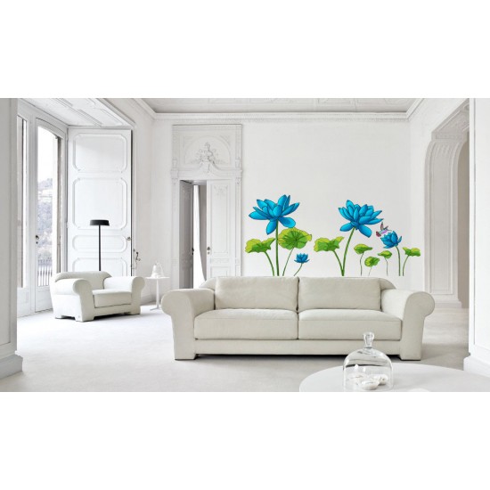 Sticker decorativ, Flori albastre, 150 cm, 396STK Sticker decorativ, Flori albastre, 150 cm, 396STK