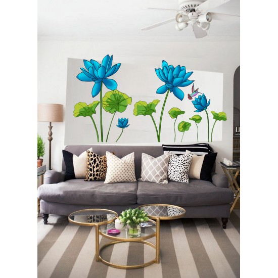 Sticker decorativ, Flori albastre, 150 cm, 396STK Sticker decorativ, Flori albastre, 150 cm, 396STK