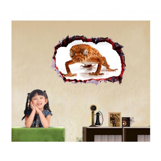 Sticker decorativ, Gaura in perete 3D, Broasca, 85 cm, 392STK Sticker decorativ, Gaura in perete 3D, Broasca, 85 cm, 392STK