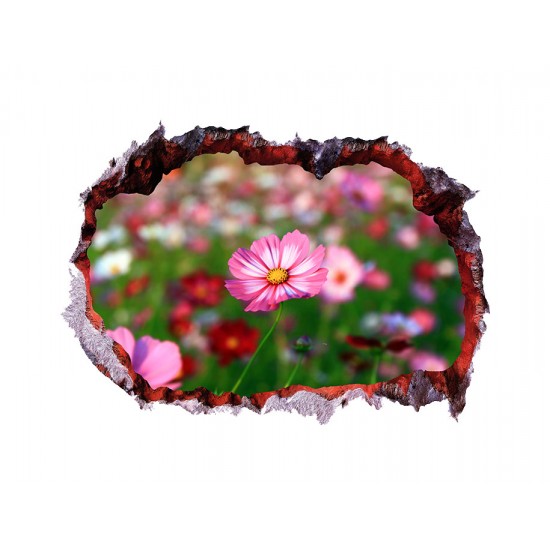 Sticker decorativ, Gaura in perete 3D, Flori, 85 cm, 333STK-1 Sticker decorativ, Gaura in perete 3D, Flori, 85 cm, 333STK-1