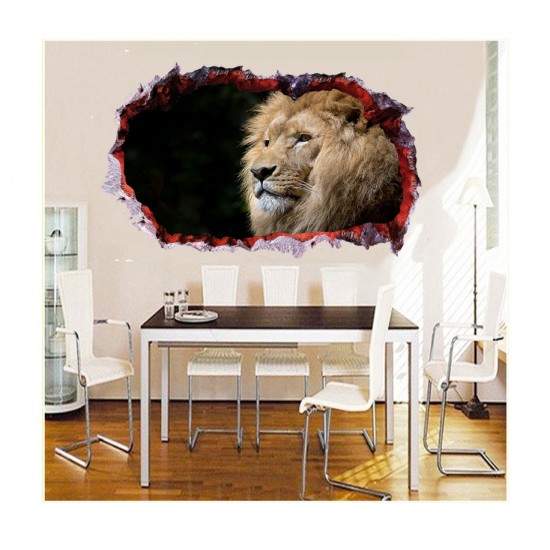 Sticker decorativ, Gaura in perete 3D, Leu, 85 cm, 394STK Sticker decorativ, Gaura in perete 3D, Leu, 85 cm, 394STK