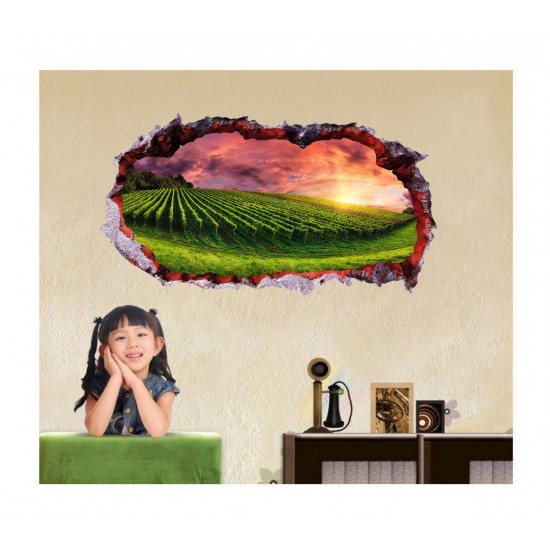 Sticker decorativ, Gaura in perete 3D, Natura, 85 cm, 334STK-1 Sticker decorativ, Gaura in perete 3D, Natura, 85 cm, 334STK-1