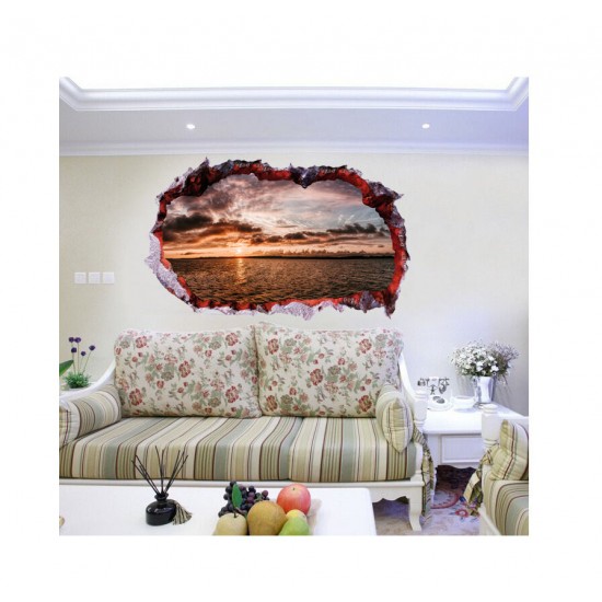 Sticker decorativ, Gaura in perete 3D, Ocean, 85 cm, 335STK-1 Sticker decorativ, Gaura in perete 3D, Ocean, 85 cm, 335STK-1