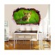 Sticker decorativ, Gaura in perete 3D, Pisica, 85 cm, 408STK