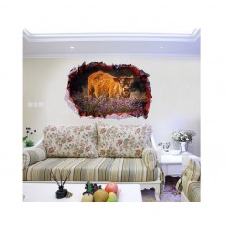 Sticker decorativ, Gaura in perete 3D, Vacuta, 85 cm, 407STK Sticker decorativ, Gaura in perete 3D, Vacuta, 85 cm, 407STK