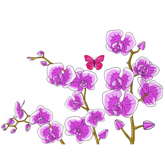 Sticker decorativ, Orhideie, 150 cm, 399STK-1 Sticker decorativ, Orhideie, 150 cm, 399STK-1