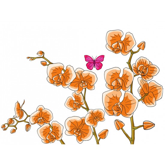 Sticker decorativ, Orhideie, 150 cm, 399STK-2 Sticker decorativ, Orhideie, 150 cm, 399STK-2