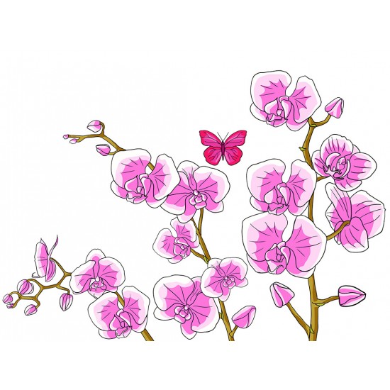 Sticker decorativ, Orhideie, 150 cm, 399STK-4 Sticker decorativ, Orhideie, 150 cm, 399STK-4