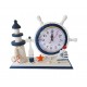 Ceas decorativ, Timona cu far si ancora, Albastru, 26 cm, K919A-1 Ceas decorativ, Timona cu far si ancora, Albastru, 26 cm, K919A-1