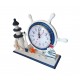Ceas decorativ, Timona cu far si ancora, Albastru, 26 cm, K919A-1 Ceas decorativ, Timona cu far si ancora, Albastru, 26 cm, K919A-1