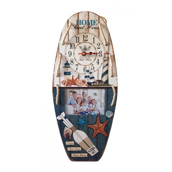 Ceas de perete Maritim cu Poza, Multicolor, 46 cm, LK-349V1 Ceas de perete Maritim cu Poza, Multicolor, 46 cm, LK-349V1