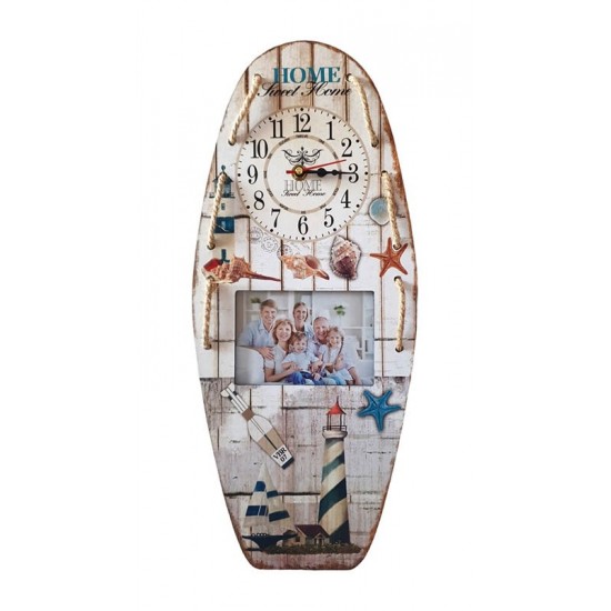 Ceas de perete Maritim cu Poza, Multicolor, 46 cm, LK-349V2 Ceas de perete Maritim cu Poza, Multicolor, 46 cm, LK-349V2