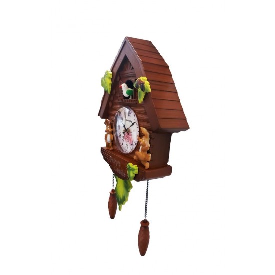 Ceas de perete cu pendul, Casuta cu cuc, 30 cm, 2259ZX-1 Ceas de perete cu pendul, Casuta cu cuc, 30 cm, 2259ZX-1