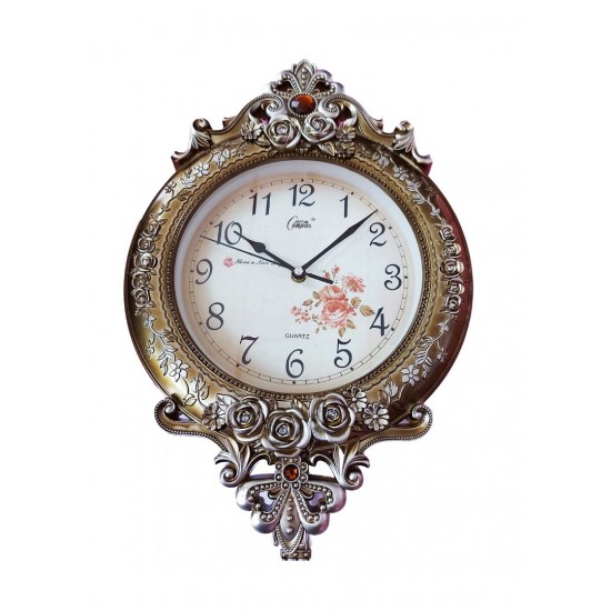 Ceas de perete cu pendul, Vintage cu trandafiri, 50 cm, 6753L1 Ceas de perete cu pendul, Vintage cu trandafiri, 50 cm, 6753L1