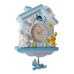 Ceas de perete cu pendul in forma de Casuta pentru copii, Albastru, 30 cm, MHT620 Ceas de perete cu pendul in forma de Casuta pentru copii, Albastru, 30 cm, MHT620