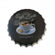Ceas de perete in forma de capac de bere, Coffe latte, Metal, 40 cm, 540925X Ceas de perete in forma de capac de bere, Coffe latte, Metal, 40 cm, 540925X