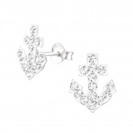 Cercei argint, Ancora cu cristale Swarovski White, A4S32812-1 Cercei argint, Ancora cu cristale Swarovski White, A4S32812-1