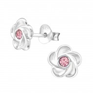 Cercei argint, Floare cu cristale Swarovski Light Rose, A4S32771-2 Cercei argint, Floare cu cristale Swarovski Light Rose, A4S32771-2