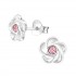 Cercei argint, Floare  cu cristale Swarovski Light Rose, A4S32771-2