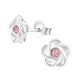 Cercei argint, Floare cu cristale Swarovski Light Rose, A4S32771-2 Cercei argint, Floare cu cristale Swarovski Light Rose, A4S32771-2