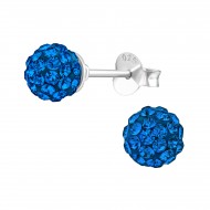 Cercei argint, Minge cu cristale Swarovski Capri Blue, A4S39277 Cercei argint, Minge cu cristale Swarovski Capri Blue, A4S39277