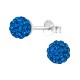 Cercei argint, Minge cu cristale Swarovski Capri Blue, A4S39277 Cercei argint, Minge cu cristale Swarovski Capri Blue, A4S39277