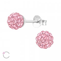 Cercei argint, Minge cu cristale Swarovski Light Rose, A4S39277-1 Cercei argint, Minge cu cristale Swarovski Light Rose, A4S39277-1