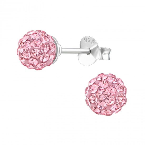 Cercei argint, Minge cu cristale Swarovski Light Rose, A4S39277-1 Cercei argint, Minge cu cristale Swarovski Light Rose, A4S39277-1