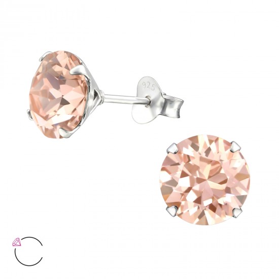 Cercei argint, Runda cu cristale Swarovski Vintage Rose, A4S29477 Cercei argint, Runda cu cristale Swarovski Vintage Rose, A4S29477