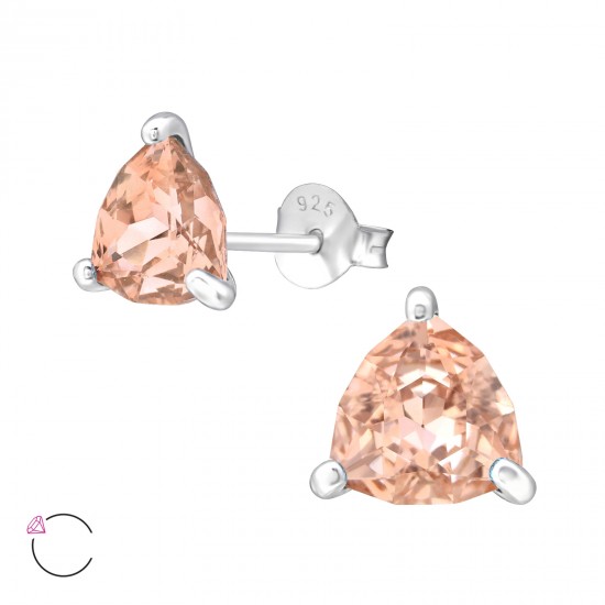 Cercei argint, Triunghi cu cristale Swarovski Vintage Rose, A4S35598-1 Cercei argint, Triunghi cu cristale Swarovski Vintage Rose, A4S35598-1