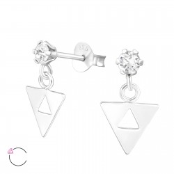 Cercei argint, Triunghi cu cristale Swarovski White, A4S37642 Cercei argint, Triunghi cu cristale Swarovski White, A4S37642