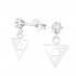Cercei argint, Triunghi cu cristale Swarovski White, A4S37642